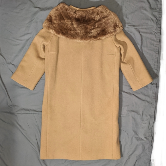 Vntg 60's Union Made Fur Collared Wool Coat - Picture 7 of 8